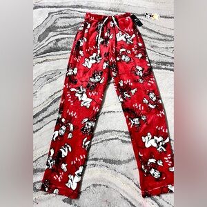 Disney Red and White Fuzzy Pajama Pants